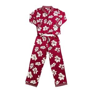 Flora Nikrooz Red and White Pajama Set Cozy Winter Sleepwear